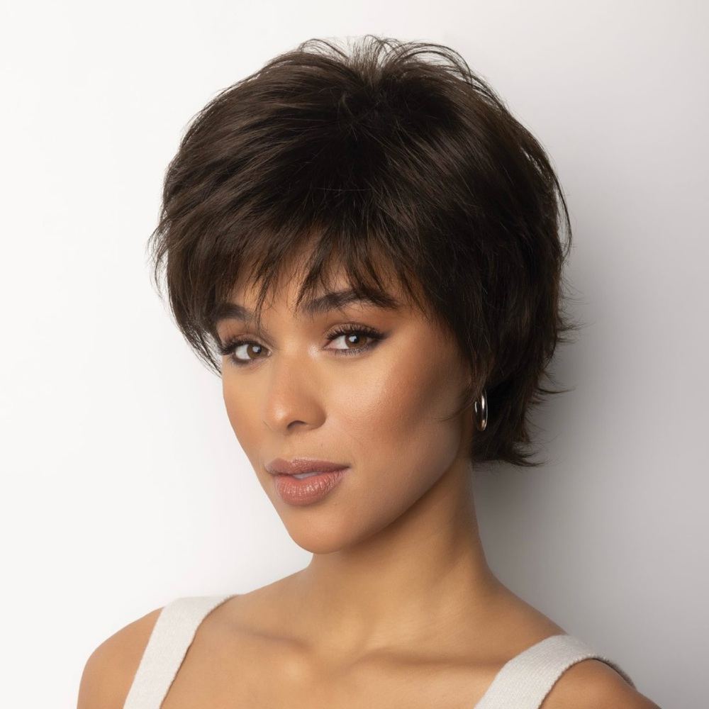 René of Paris Coco Wig – Coffee Latte | Short Feathered Synthetic Style